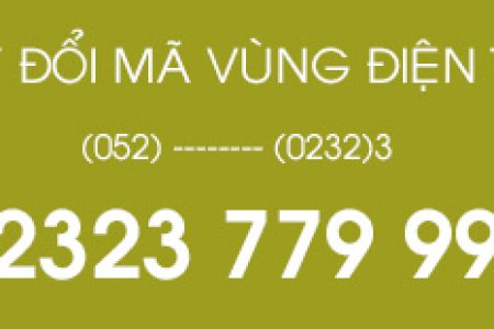 THÔNG BÁO THAY ĐỔI MÃ VÙNG ĐIỆN THOẠI